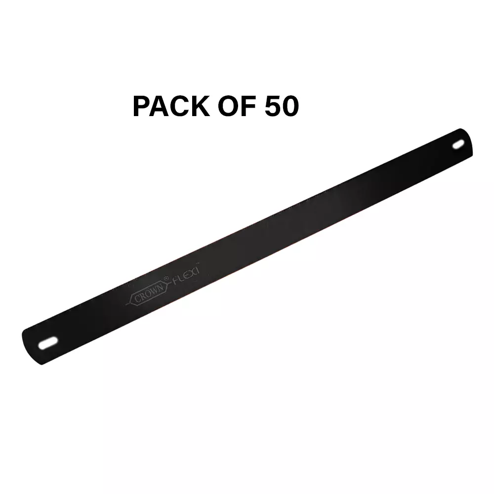 Crown Eco Flexi Hacksaw Blades 14 TPI Black Color 1 Inch (2.54 cm) Size C-62 for Industrial Use, (Pack of 50 Pcs)