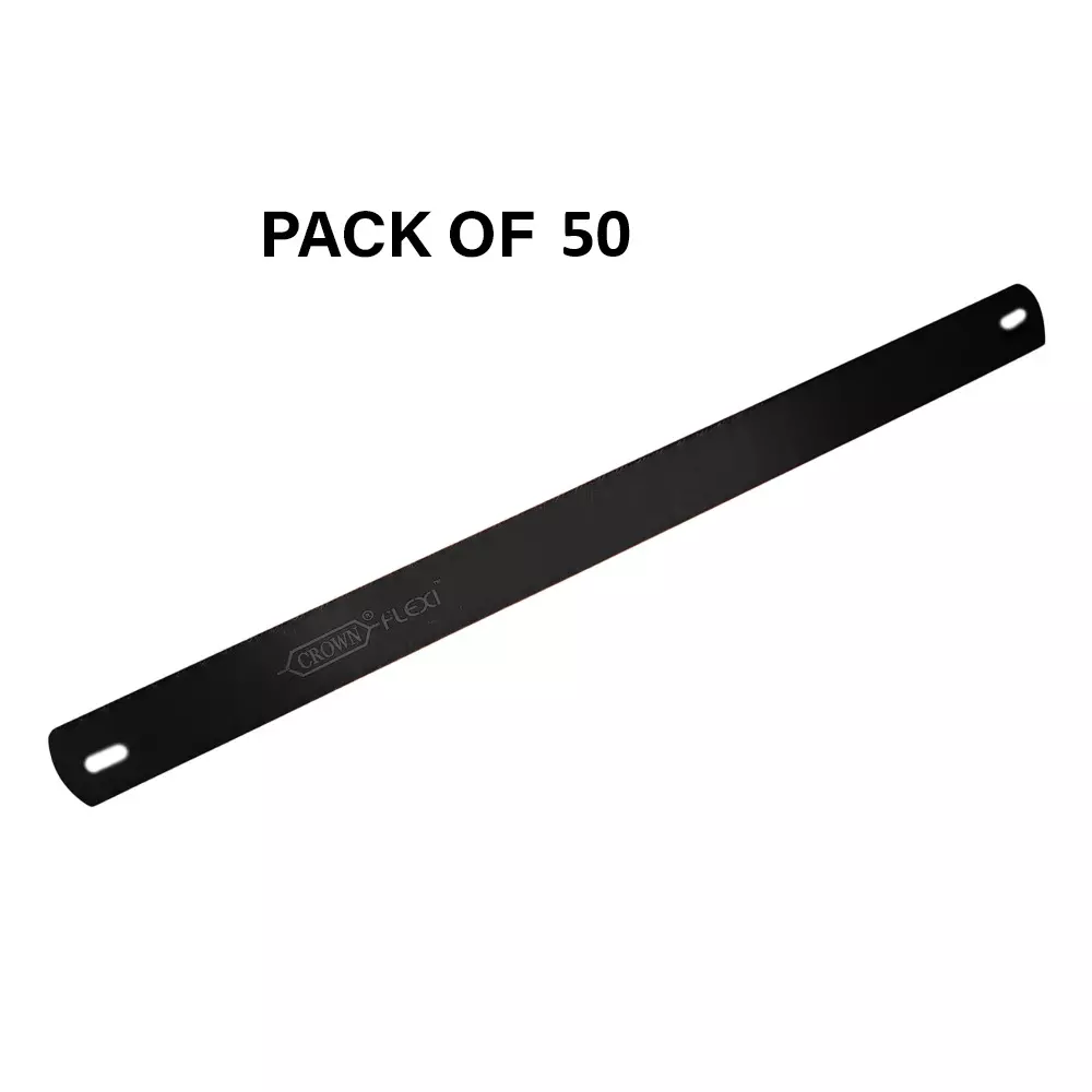 Crown Eco Flexi Hacksaw Blades 18 TPI Black Color 1 Inch (2.54 cm) Size C-62 for Industrial Use, (Pack of 50 Pcs)