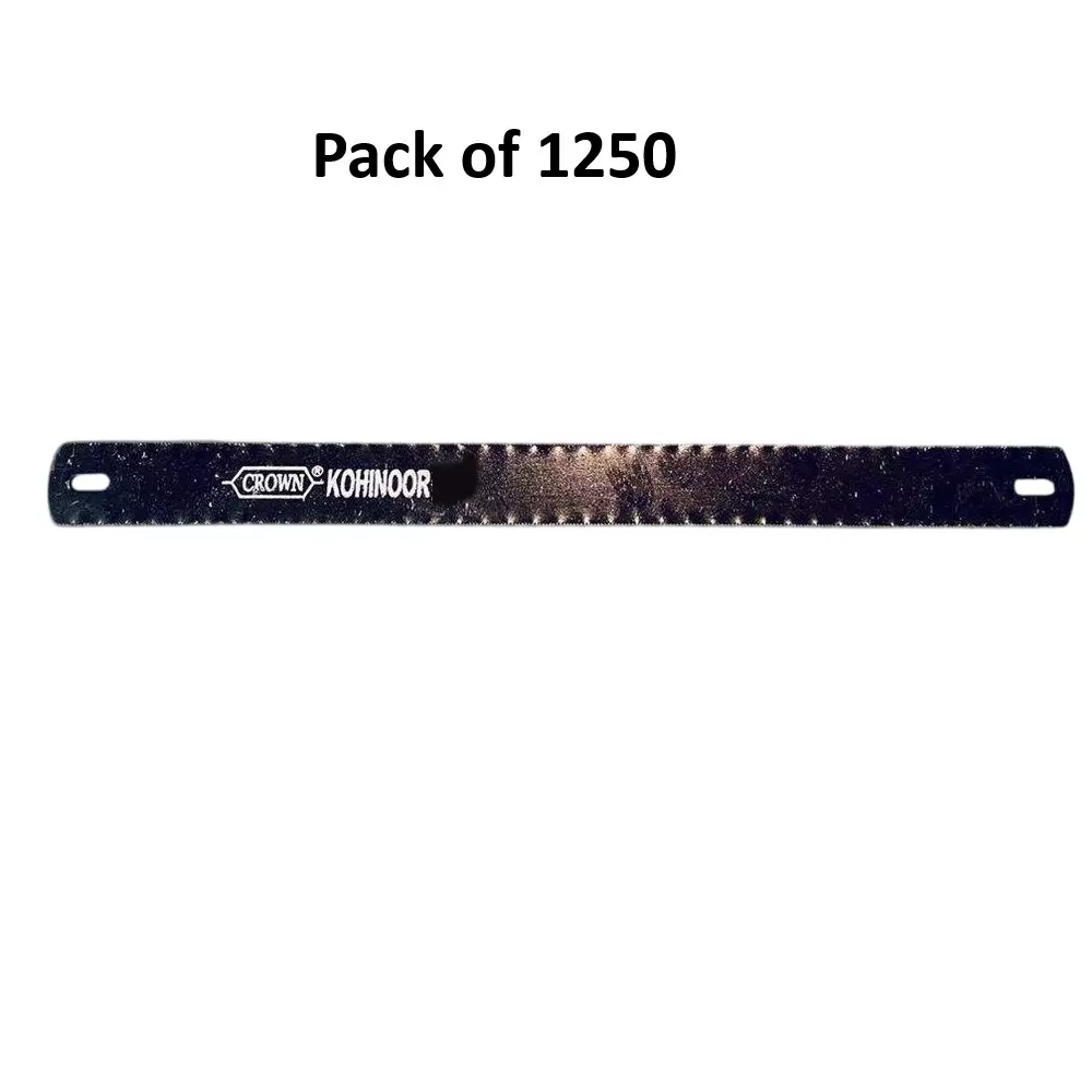 Crown Kohinoor Hacksaw Blades 18 TPI Black 1 Inch (2.54 cm) Size C-62 for Industrial Use, (Pack of 1250 Pcs)