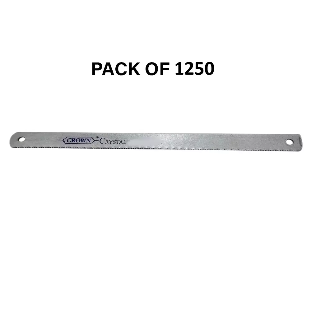 Crown Crystal Hacksaw Blades 24 TPI Silver Color 1 Inch (2.54 cm) Size HC-21 for Industrial Use, (Pack of 1250 Pcs)