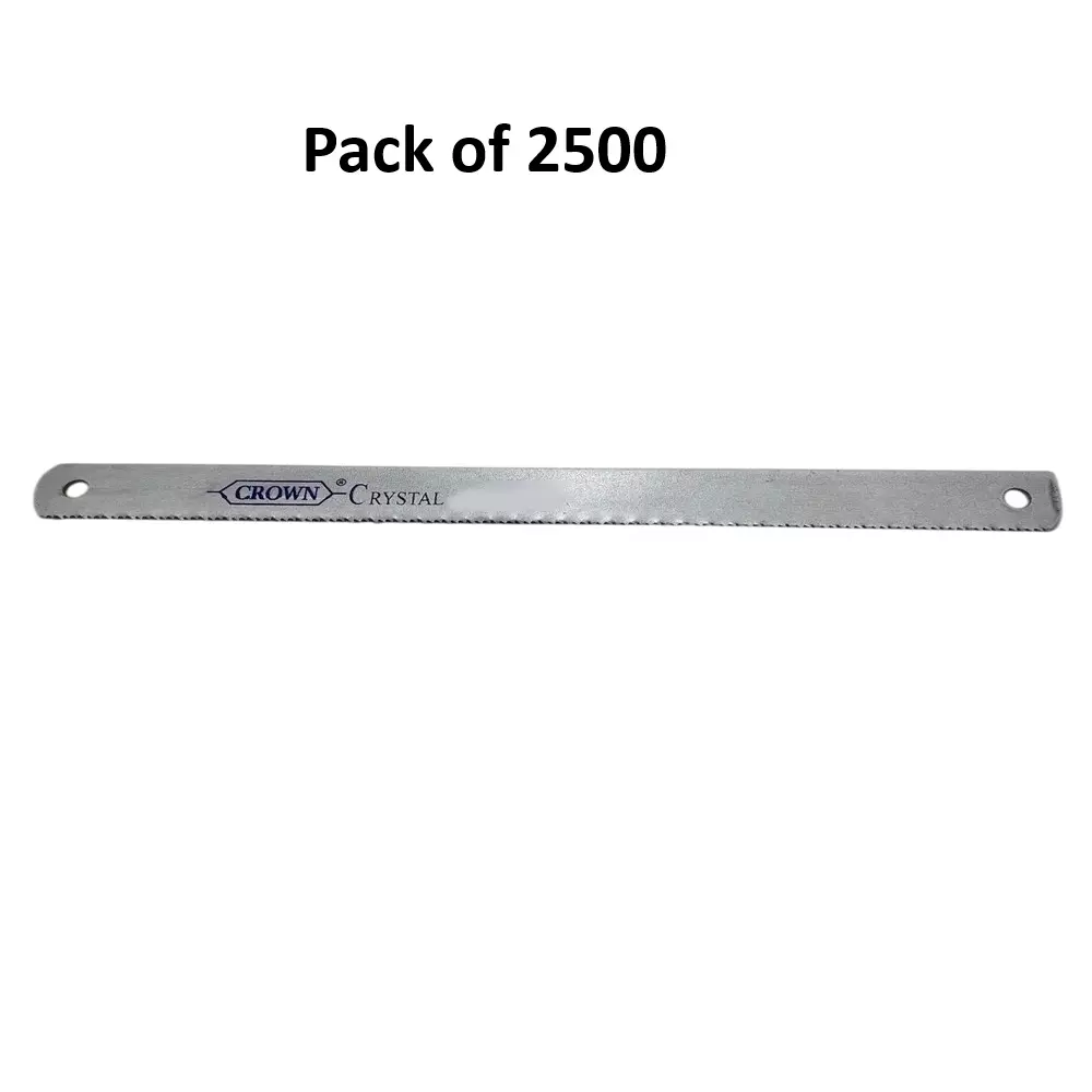 Crown Crystal Hacksaw Blades 18 TPI Silver 1/2 Inch (1.27 cm) Size HC-21 for Industrial Use, (Pack of 2500 Pcs)