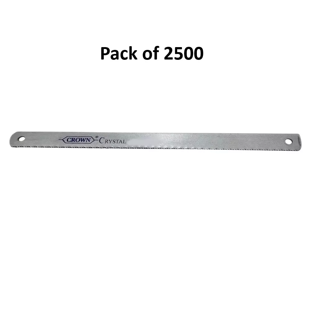 Crown Crystal Hacksaw Blades 24 TPI Silver 1/2 Inch (1.27 cm) Size HC-21 for Industrial Use, (Pack of 2500 Pcs)