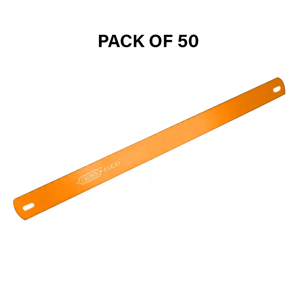 Crown Eco Flexi Hacksaw Blades 14 TPI Orange Color 1 Inch (2.54 cm) Size C-62 for Industrial Use, (Pack of 50 Pcs)