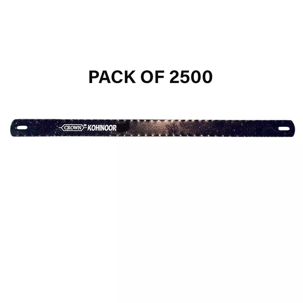 Crown Kohinoor Hacksaw Blades 24 TPI Black Color 1/2 Inch (1.27 cm) Size C-62 for Industrial Use, (Pack of 2500 Pcs)