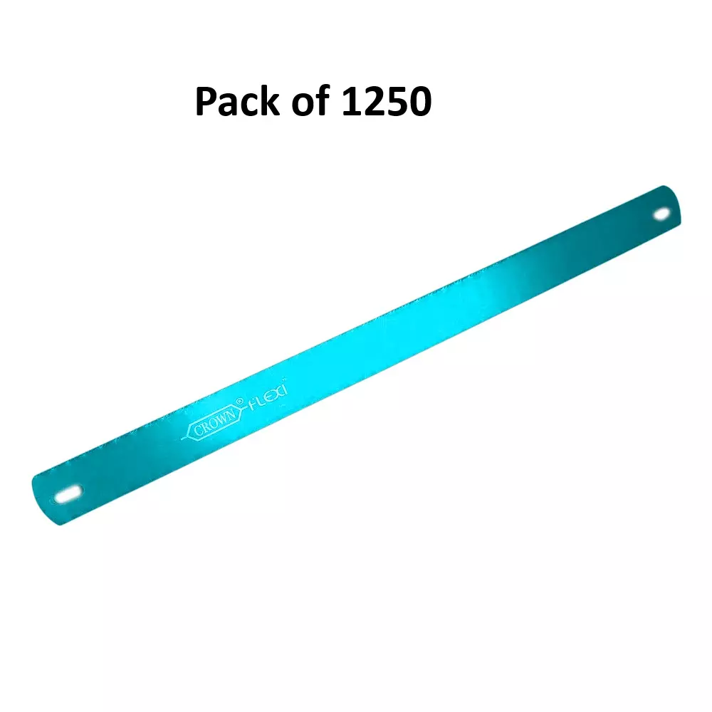 Crown Eco Flexi Hacksaw Blades 18 TPI Blue 1 Inch (2.54 cm) Size C-62 for Industrial Use, (Pack of 1250 Pcs)