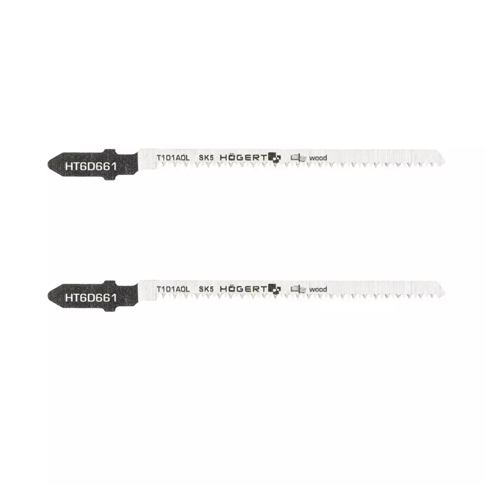 Hogert Technik Jig Saw Blade Clean Curved Line Cut 75 mm Cutting Length and 100 mm Overall Length, HT6D661-2 (Pack of 2)