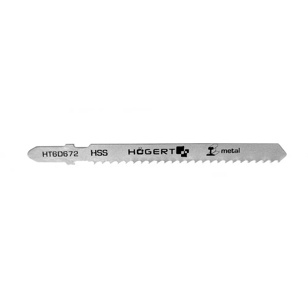 Hogert Technik Jig Saw Blade Straight Line Cut 75 mm Cutting Length and 100 mm Overall Length, HT6D672 (Pack of 5)