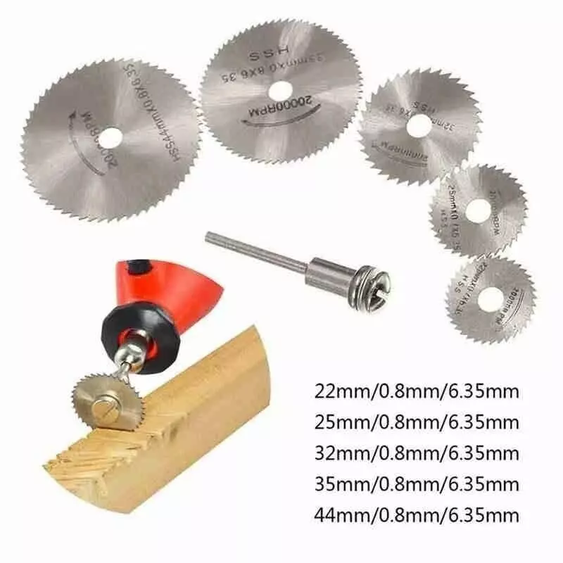 DY TOOLS Mini Wood Saw Blade Set High Speed Steel 22 to 44 mm Range (Pack of 6)