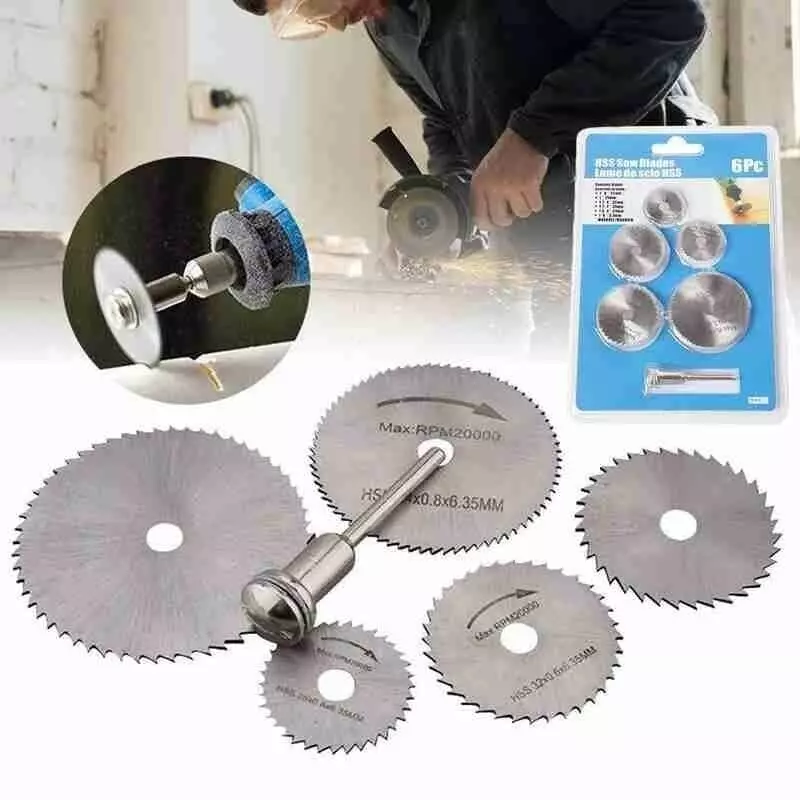 DY TOOLS Mini Wood Saw Blade Set High Speed Steel 22 to 44 mm Range (Pack of 6)
