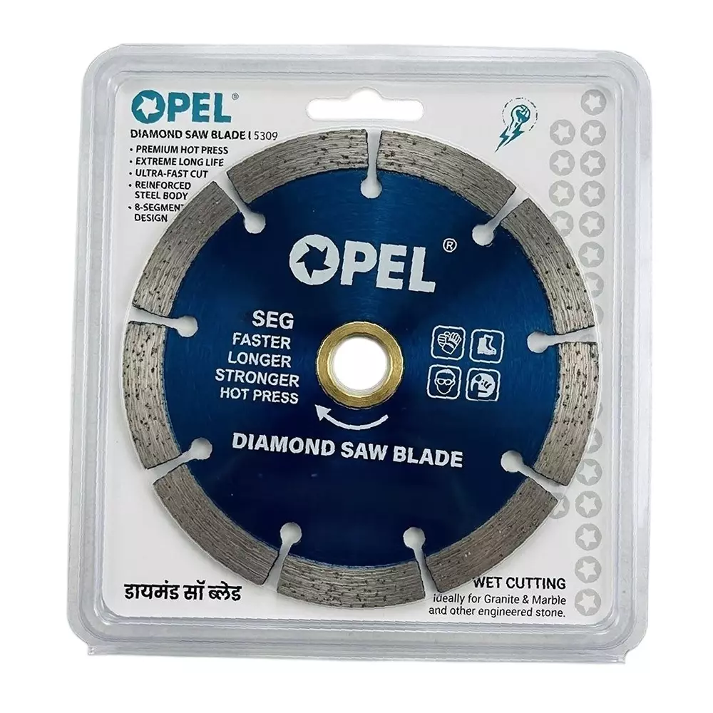 Opel Seg Marble Cutting Blade 10 mm Hole Diameter 9 Teeth 5 Inch (125 mm) Diameter for Industrial Use, MZ36638