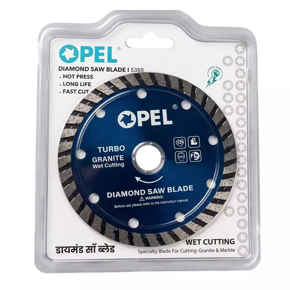 Opel Turbo Marble Cutting Blade 15 mm Hole Diameter 8 Teeth 4.5 Inch (115 mm) Diameter for Industrial Use, MZ36637
