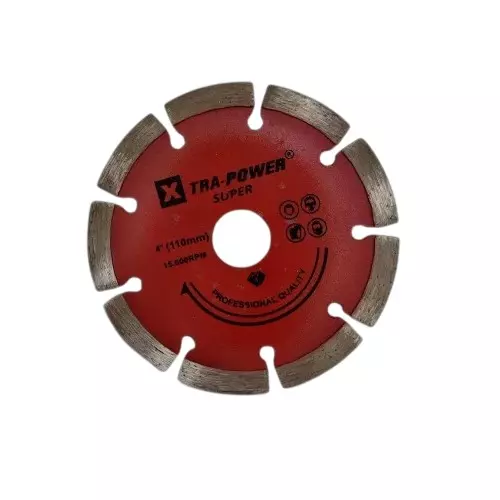 Xtra Power Marble Cutting Blade 4 inch (110 mm) Diameter x 20 mm Bore x 9 Segments and 15000 RPM Max. Speed