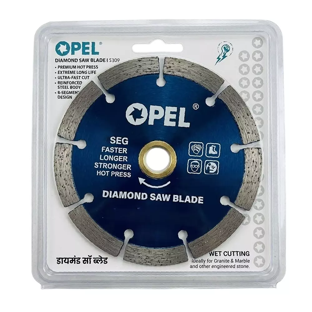 Opel Seg Marble Cutting Blade 9 mm Hole Diameter 9 Teeth 4 Inch (100 mm) Diameter for Industrial Use, MZ36633