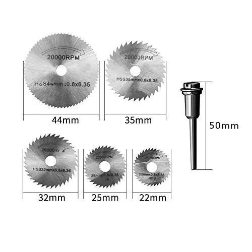 YADAV 6 Pcs HSS Mini Circular Saw Blade Set for Rotary Tool Cutting