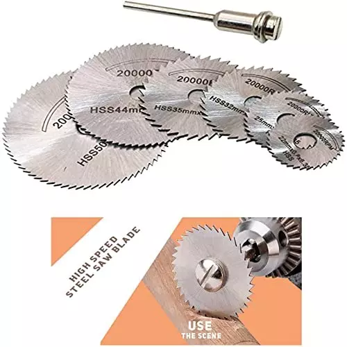 YADAV 6 Pcs HSS Circular Saw Blades Wood Cutting Discs for Rotary Drill Tools