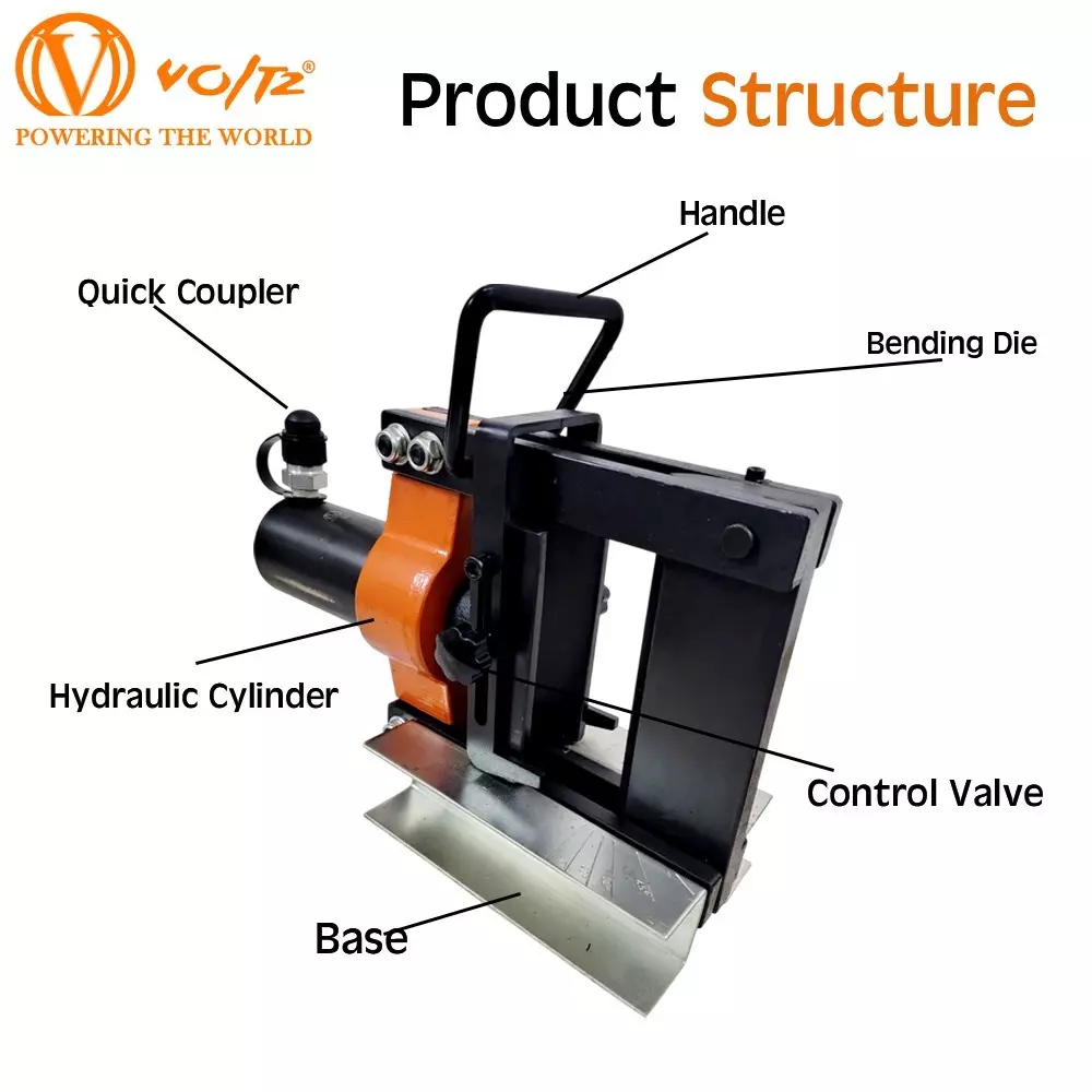 Voltz Hydraulic Busbar Bending Tool with CP-700 Pump, 15 Ton Bending Force and 700 Bar Maximum Pressure, VBB-150