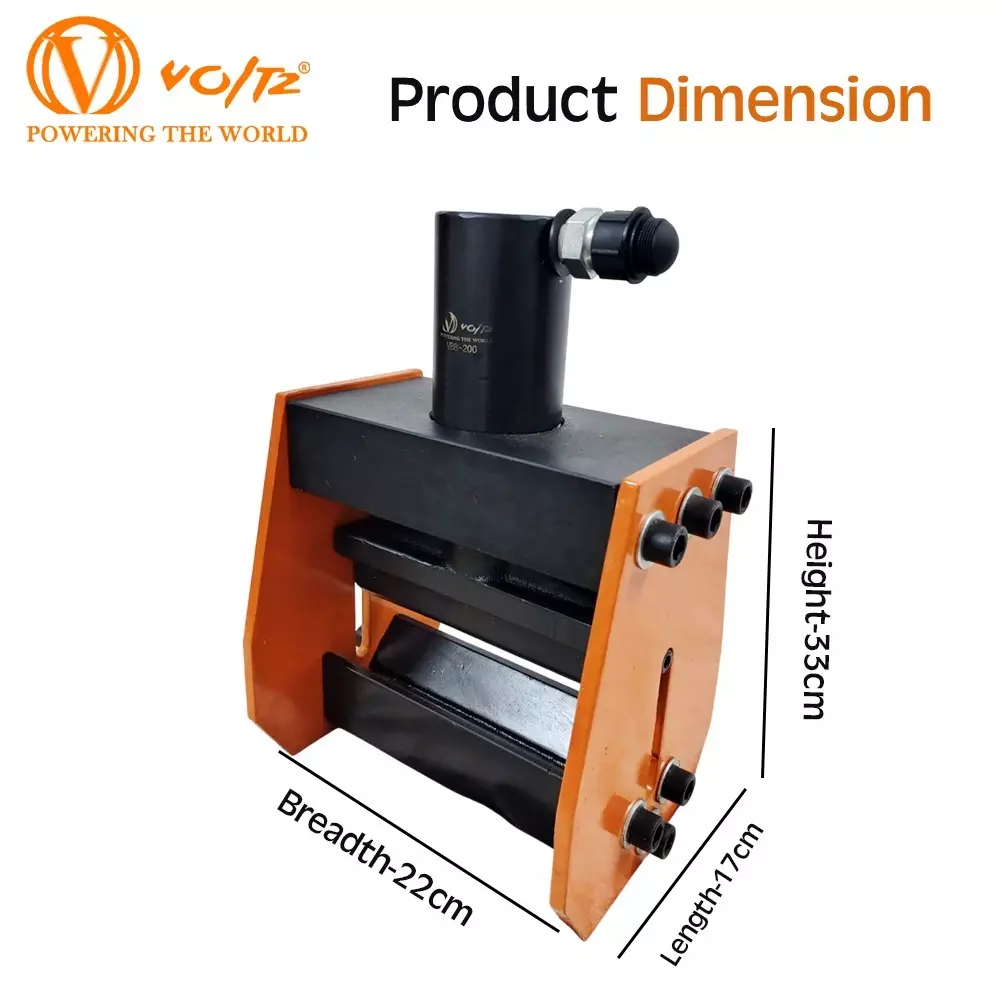 Voltz Hydraulic Copper Busbar Bender with CP-700 Hand Pump, 25 Ton Lifting Capacity and 12 mm Thickness, VBB-200