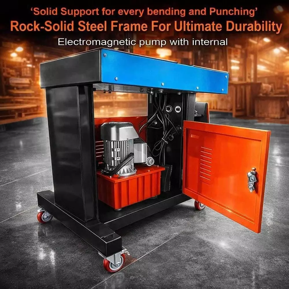 Voltz Portable Busbar Processing Machine 750 W Power Rating, 700 Kg/cm² Output Pressure and 35 Ton Cutting Force, VZB-200