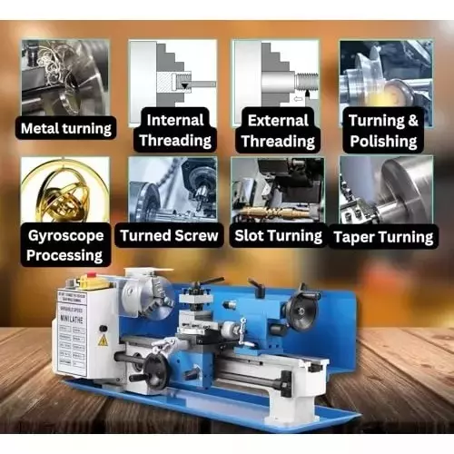 Buyohlic International CNC Mini Lathe Machine Bench Top Mount and Size 7x14 inch, NJ-4XF5-YJCS