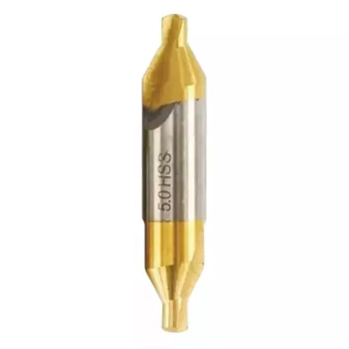 REZKA HSS Centre Drill B TYPE Tin And Golden Coating 2.5 x 10 mm (Pack of 3 Pcs)