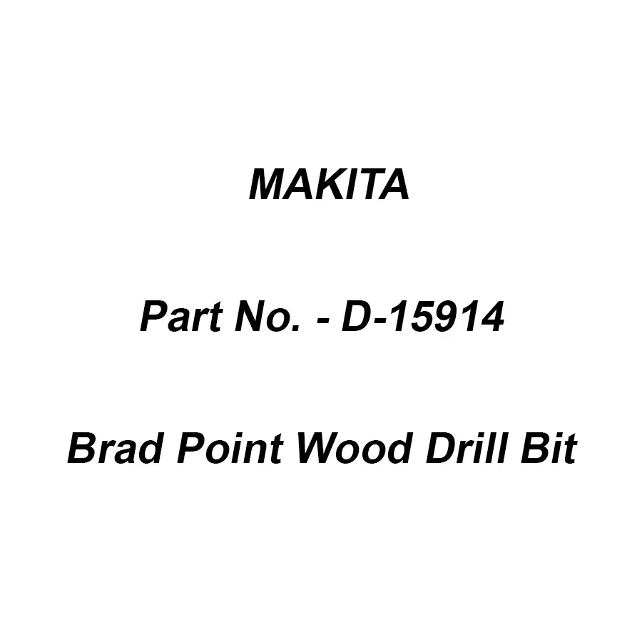 Makita 6.35 mm (1/4 inch) Hex Shank Brad Point Wood Drill Bit, D-15914