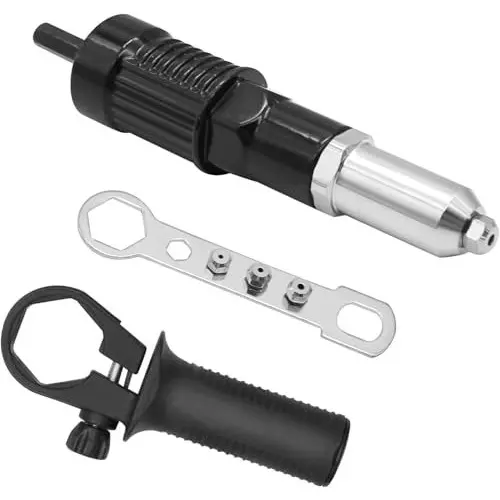 GENERIC Electric Pop Riveter Gun Apapter Drill Attachment Alloy Steel for Hand Drill Machine 2.4–4.8 mm Rivet SIze