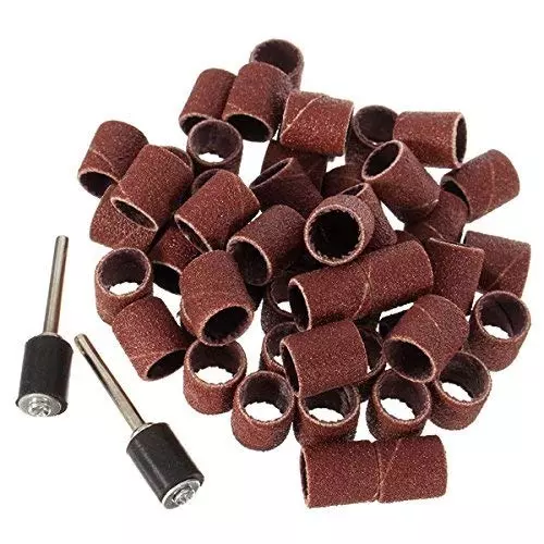Generic 120 Grit Sanding Drum Sleeves Sander with 2 Mandrels (Pack of 52 Pcs)