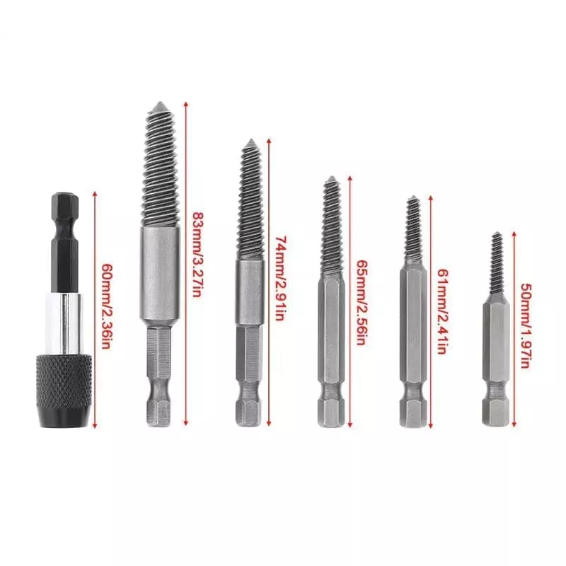 YADAV 5 Pcs Screw Extractor Set Easy Out Drill Bits Guide with Chuck for Removing Broken & Damaged Bolts