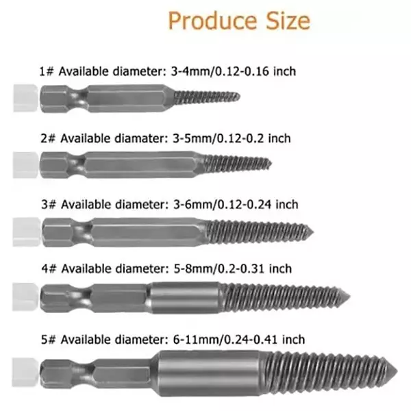 YADAV 5 Pcs Screw Extractor Set Easy Out Drill Bits Guide with Chuck for Removing Broken & Damaged Bolts