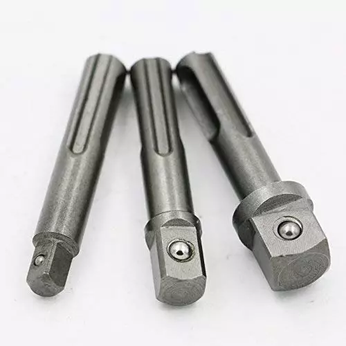 H9 Sds Plus Drill Socket Converter Adaptor Bit To Nut Runner 1/4, 3/8, 1/2 inch Oil Rubbed Finish Chrome Vanadium Steel (Pack of 3)