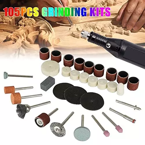 DY TOOLS Rotary Accessories Kit 120 Medium Grit for Angle Grinder (Pack of 105)