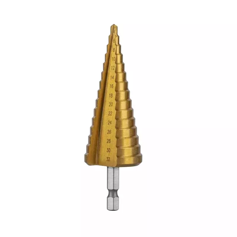 AKARI Step Drill Bit 4-20 mm Size Range Golden, SD-1