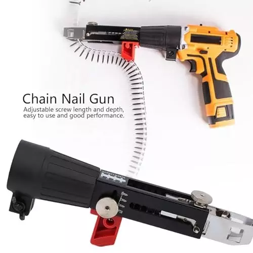 DY TOOLS Automatic Chain Drywall Screw Gun Attachment Aluminium & Rubber for Electric Drill