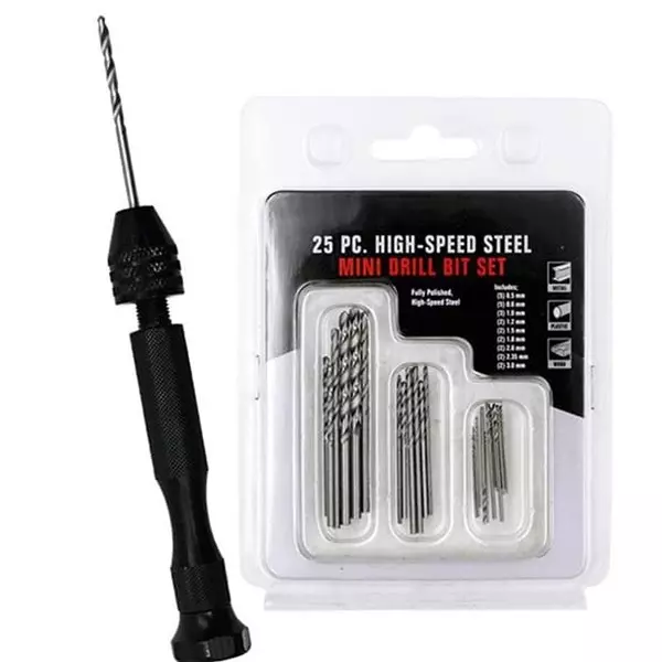 YADAV 25 Pcs Mini Micro Drill Bits High-Speed 0.5–3 mm Size