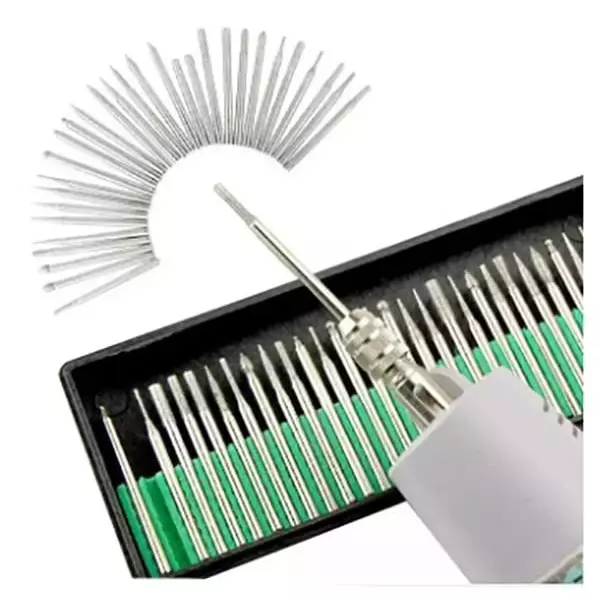 YADAV Diamond Burr Drill Bits Set Rotary Tool Accessories for Carving & Fine Detail Work