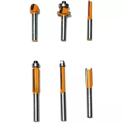 YADAV Carbide Tipped Cove Core Box Router Bits Set Round Nose Double Edging for Woodworking (Set of 6)