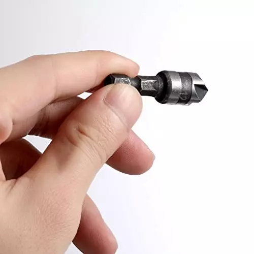 YADAV 3 Pcs Hex Shank Countersink Drill Bits 5 Flute 90° End Chamfer Woodworking Tool