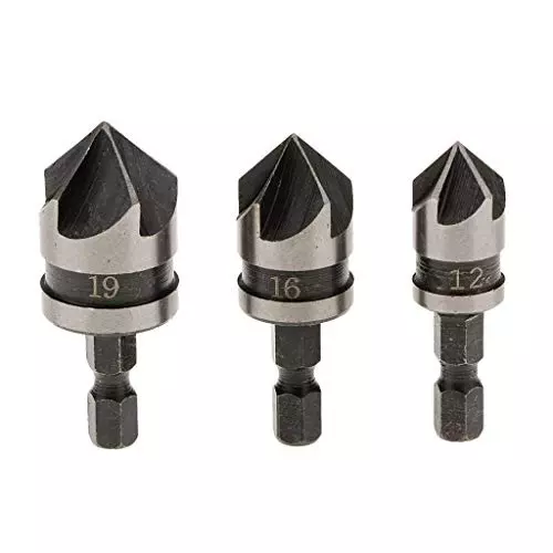 YADAV Counter Sink Drill Bits Set Chamfer Cutter (Set of 3)