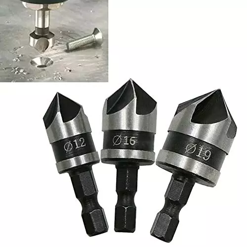 YADAV Counter Sink Drill Bits Set Chamfer Cutter (Set of 3)