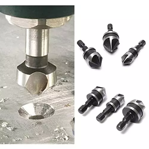 YADAV Counter Sink Drill Bits Set Chamfer Cutter (Set of 3)