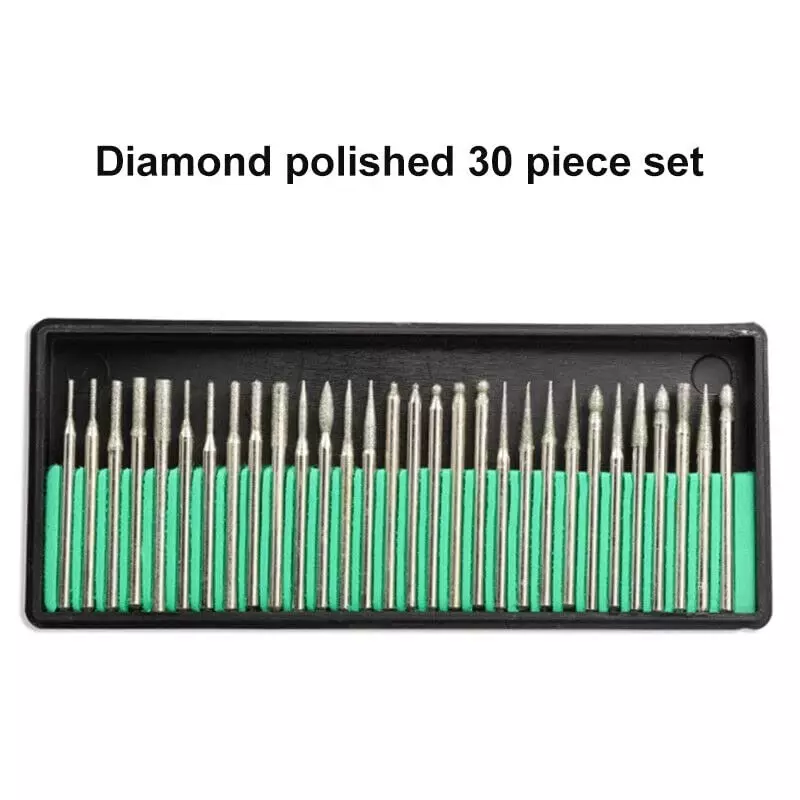 YADAV 30 Pcs Diamond Burr Drill Bits Set Rotary Tool Accessories for Carving Wood, Glass, Plastic & Stone