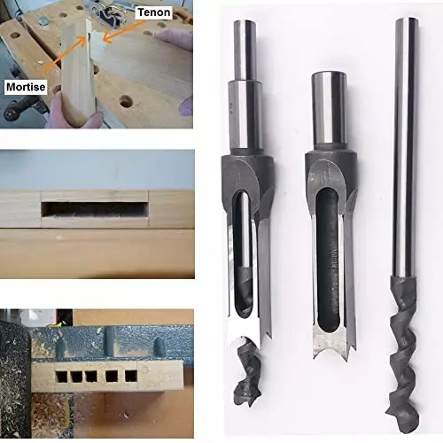 YADAV Woodworking Square Hole Drill Bit 11.11 mm (7/16 inch) Mortise Chisel Saw with 19.05 mm (3/4 inch) Shank