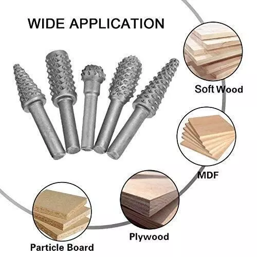 YADAV Wood Drill Bit Set Carving Tools for Dremel Rotary Tools (Set of 5)