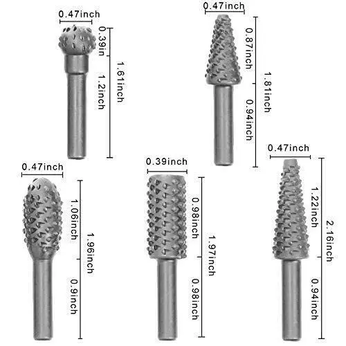 YADAV Wood Drill Bit Set Carving Tools for Dremel Rotary Tools (Set of 5)