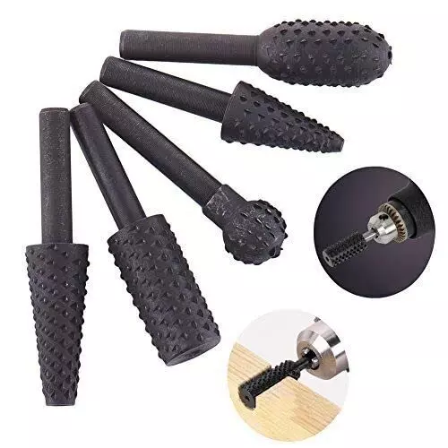 YADAV Wood Carving File Rasp Drill Bit Set 6 mm Shank (Set of 5)