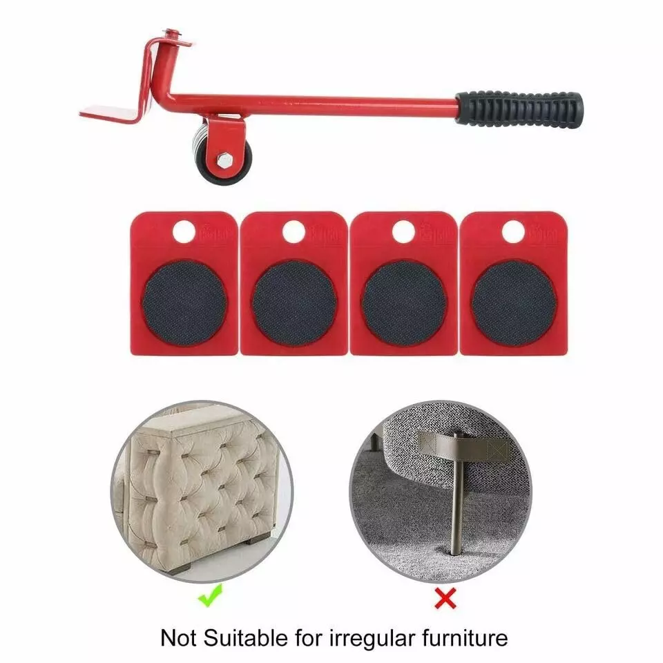 DY TOOLS New Heavy Furniture Moving System Lifter Kit with 4 Pcs Slider Pad Roller Move Tool 150 Kg Max Load-Bearing Capacity