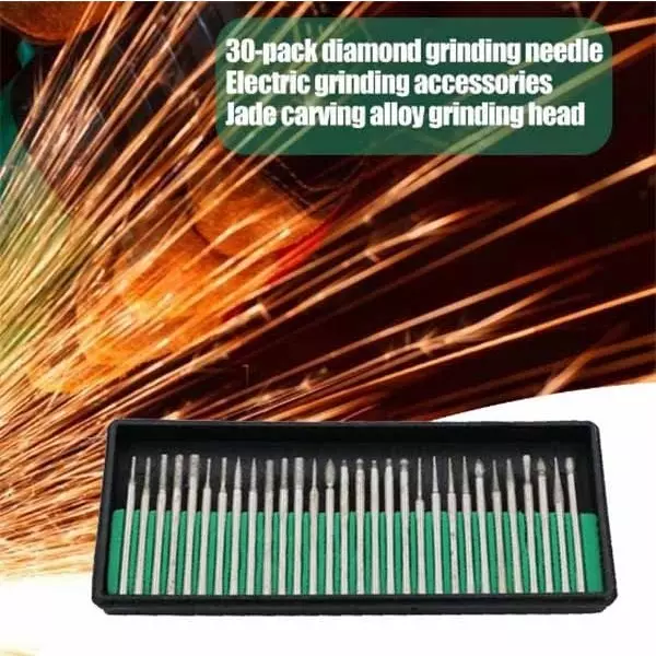 YADAV 30 Pcs Diamond Grinding Burr Set Rotary Tool Bits for Wood