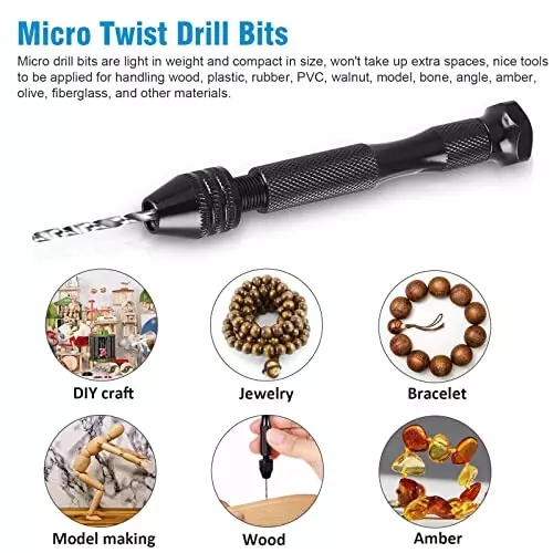 YADAV 26 Pcs Micro Drill Bit Set Hand Twist Pin Vise for Precision Hobby Drilling