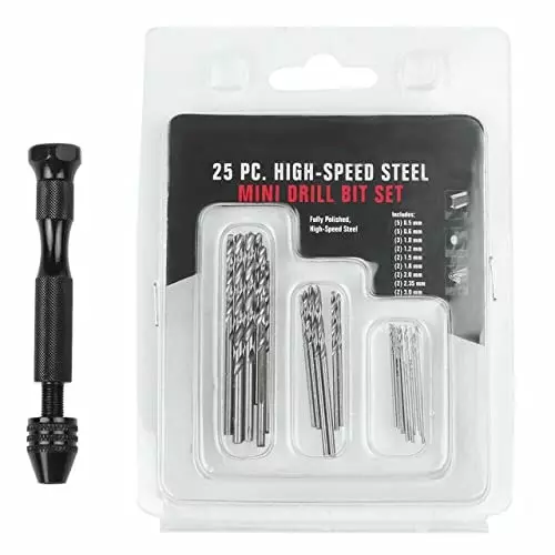 YADAV 25 Pcs Mini HSS Drill Bits Micro Precision Bits (0.5 to 3 mm) for Wood & Metal