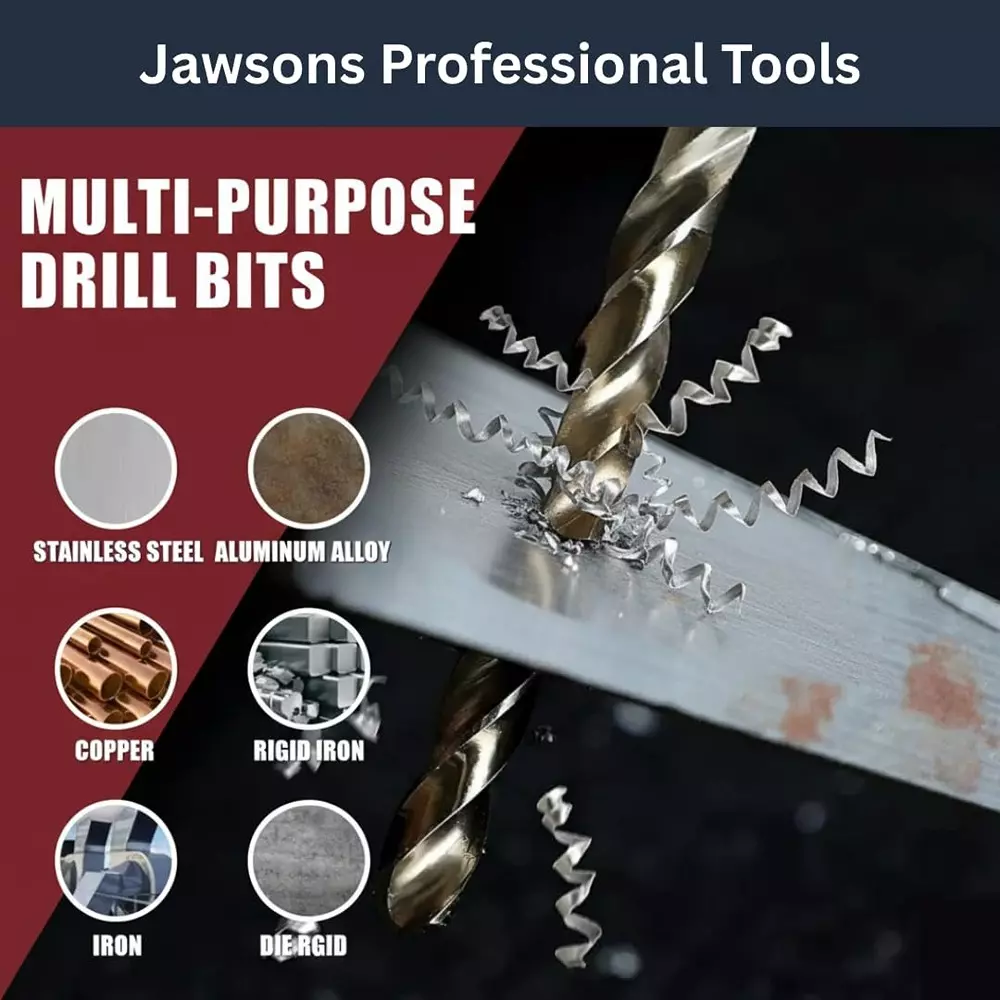 Jawsons M35 Spiral Step Cobalt Drill Bit Set High Speed Steel (HSS) Titanium Coated (Set of 6 Pcs)